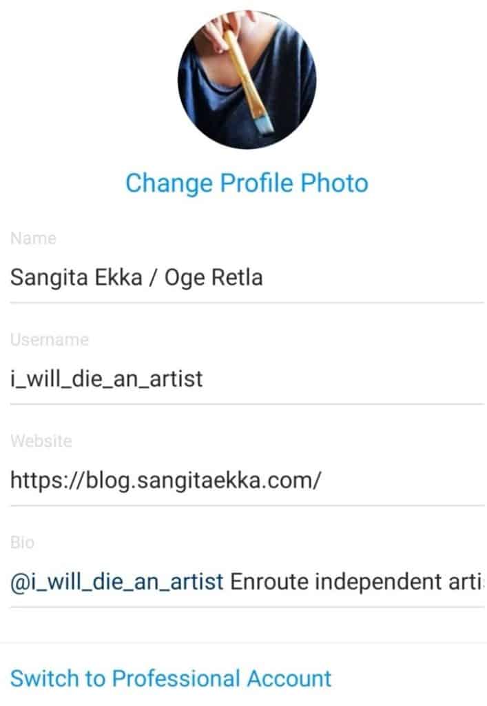 1-Instagram-creator-account-sangita-ekka-digital-marketing-i-will-die-an-artist