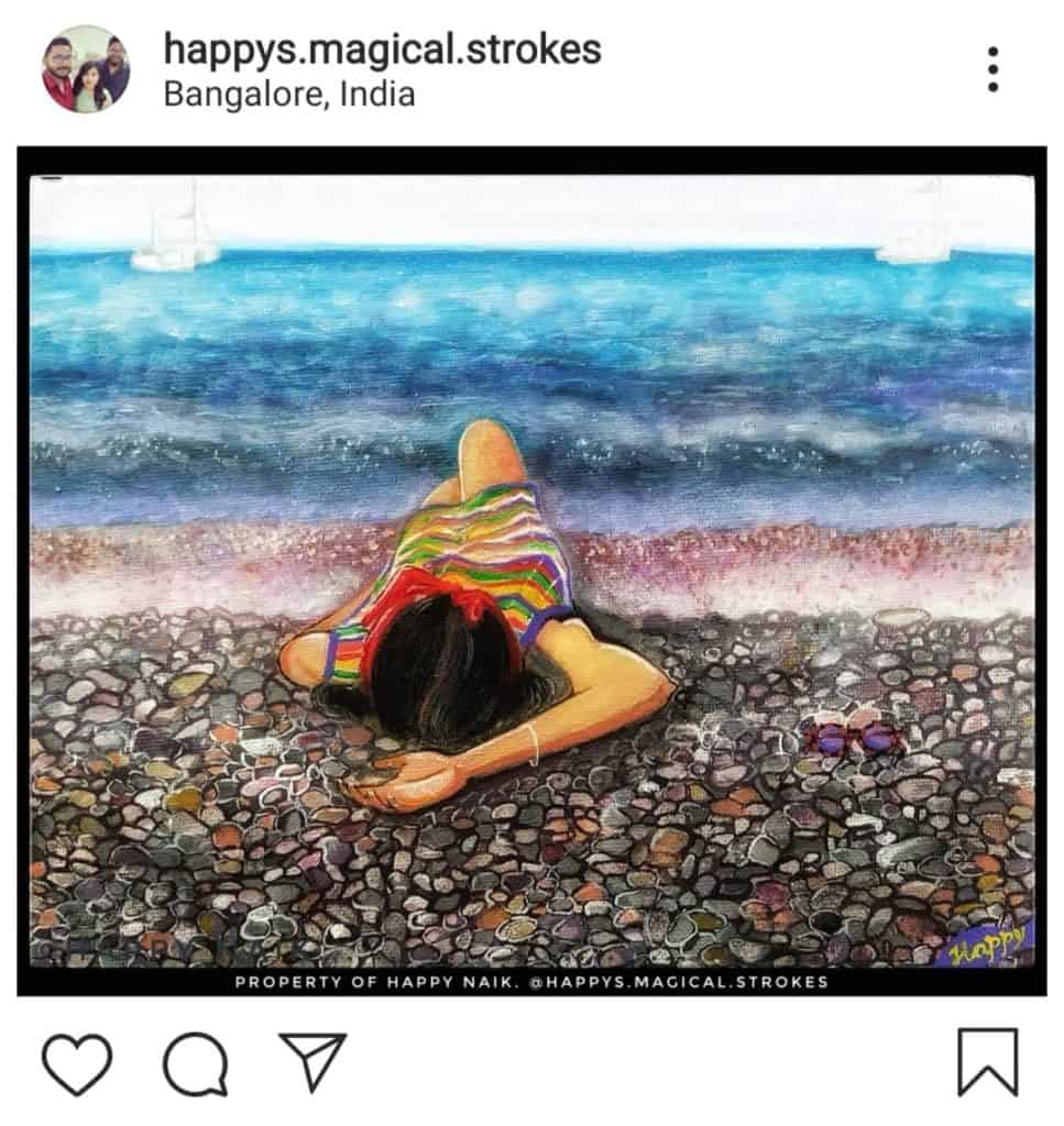  IG features Happy Naik beach drawing 